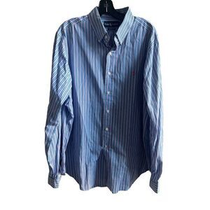 Ralph Lauren mens XL button‎ down dress shirt striped long sleeve